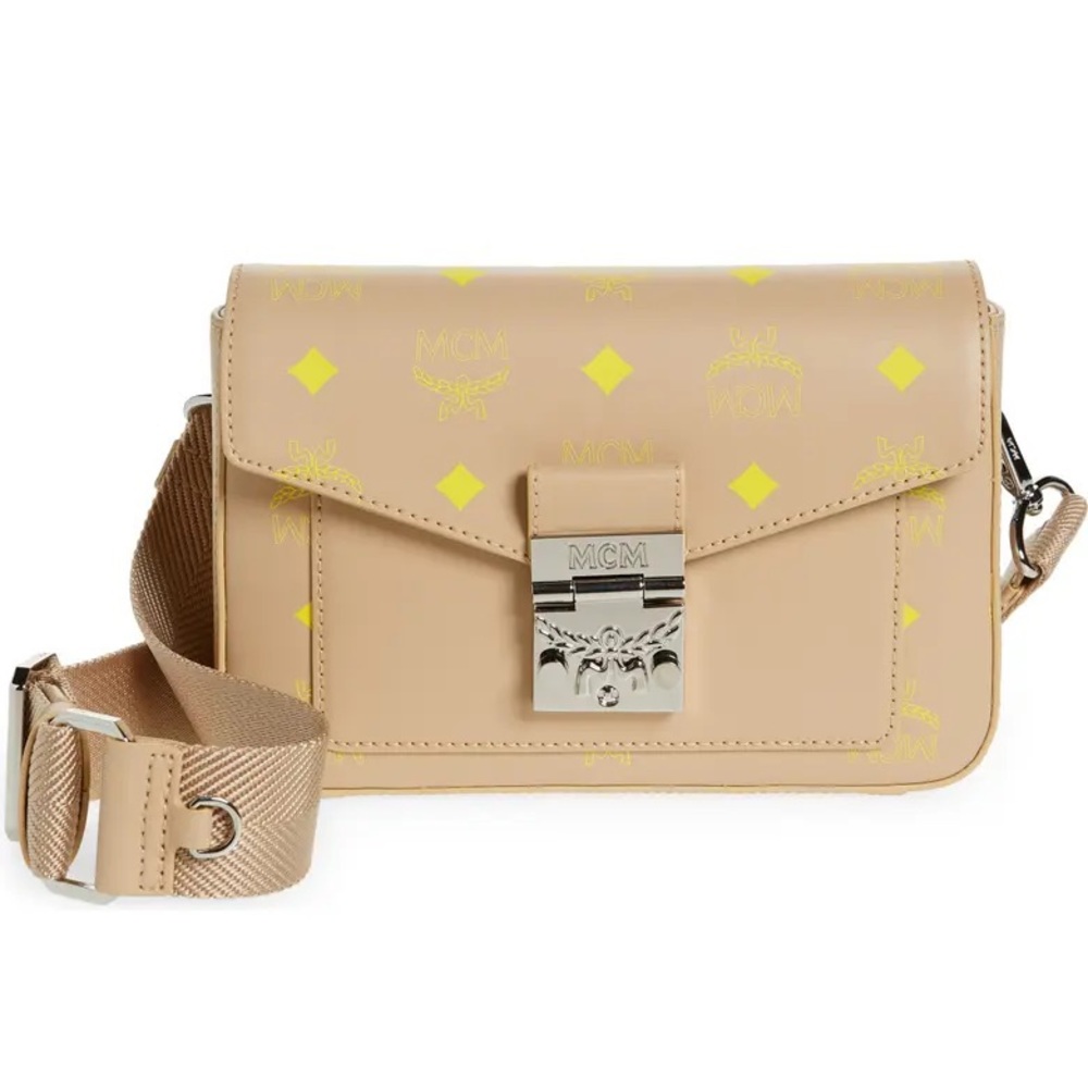 NEW MCM Color Splash Logo Water Repellent Small Crossbody Bag
